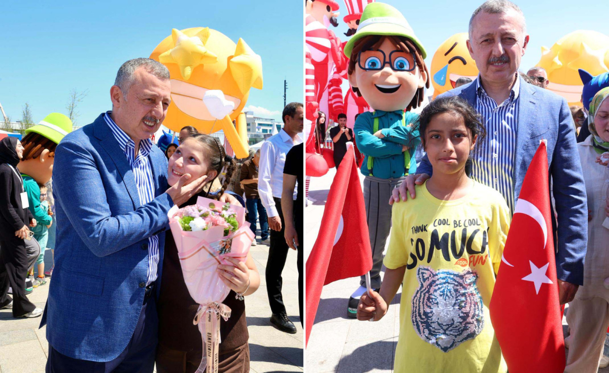 Başkan Büyükakın’a çocuklardan sevgi seli