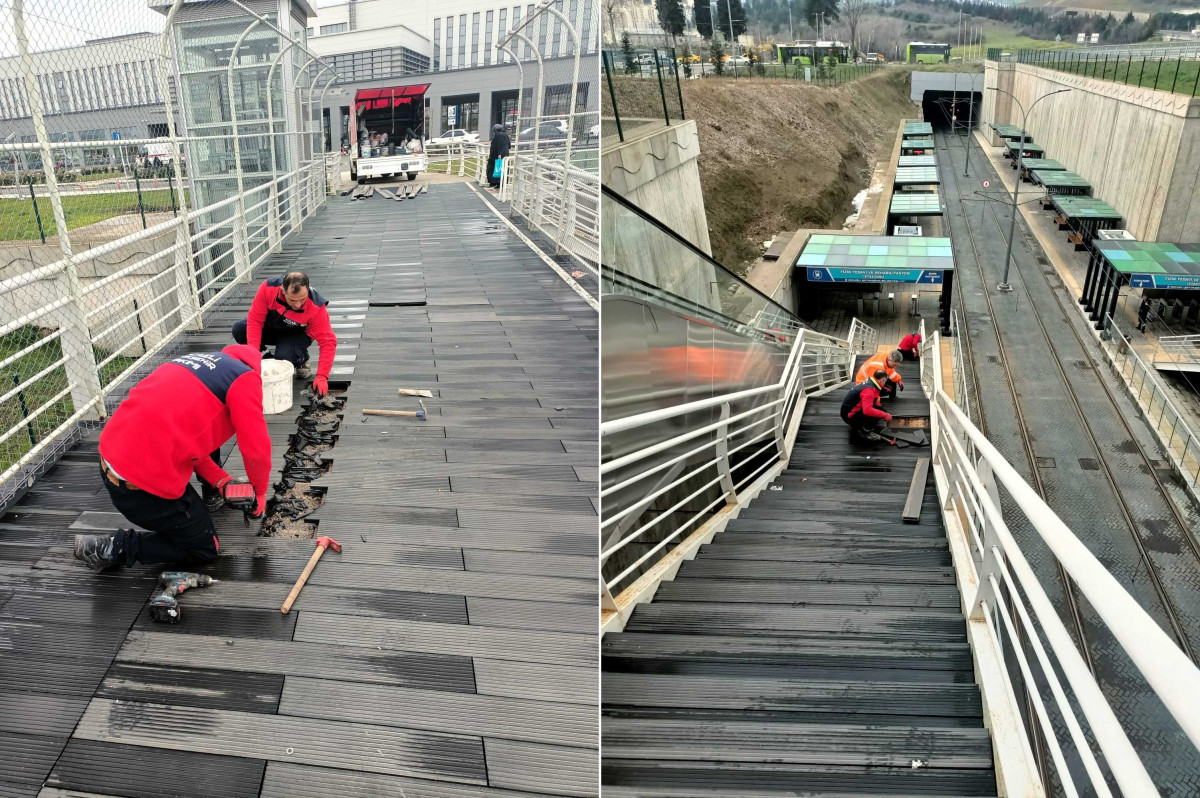 Şehir Hastanesi üst geçidinde konfor ve güvenlik artırıldı