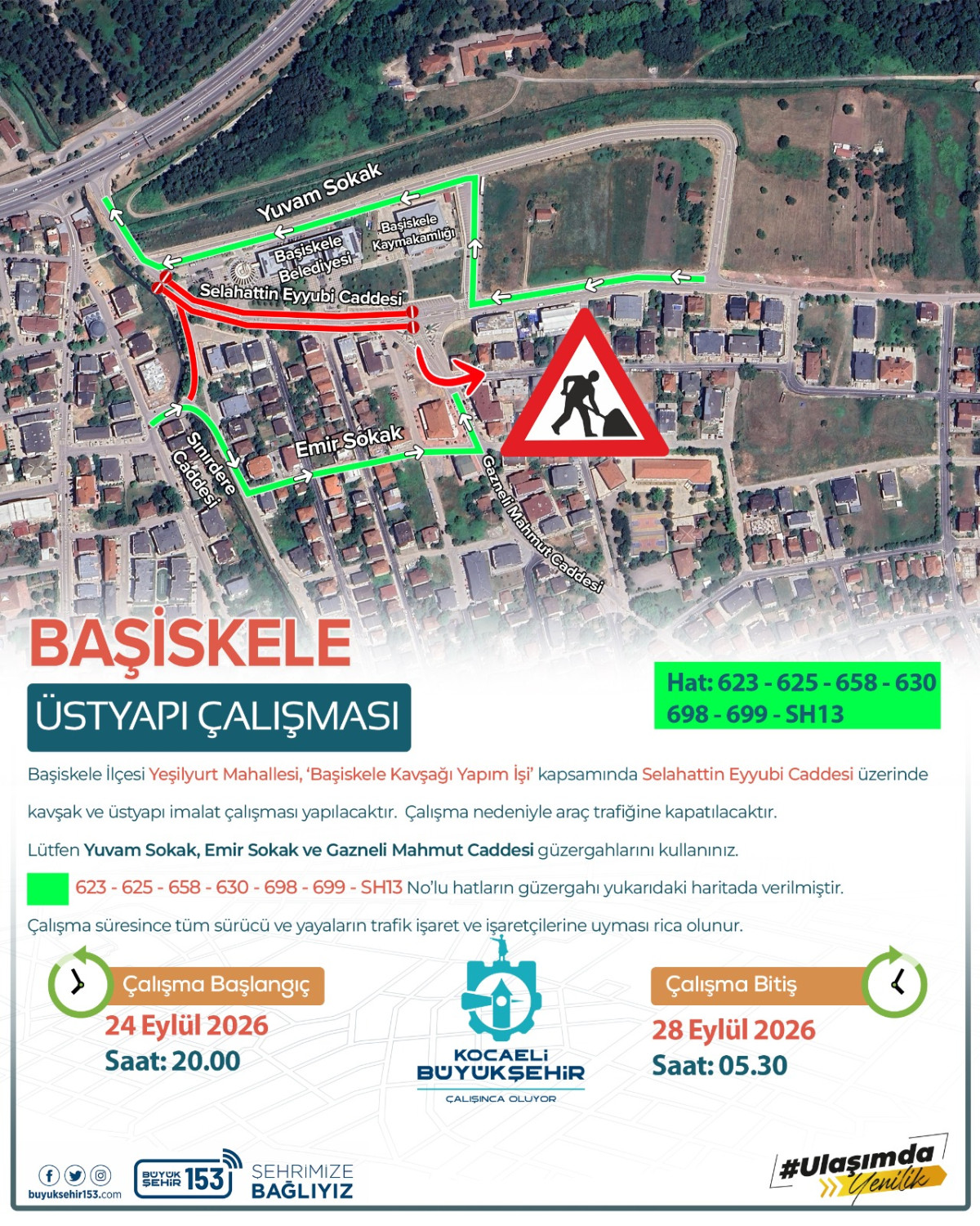 Selahattin Eyyubi Caddesi 4 gün trafiğe kapalı