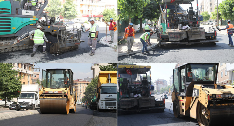 Şehit Oktay Kaya Caddesi'ne son kat asfalt seriliyor