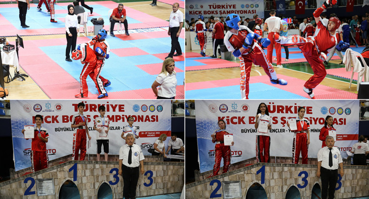 Kick Boks'un şampiyonları Kocaeli'de vitrine çıktı