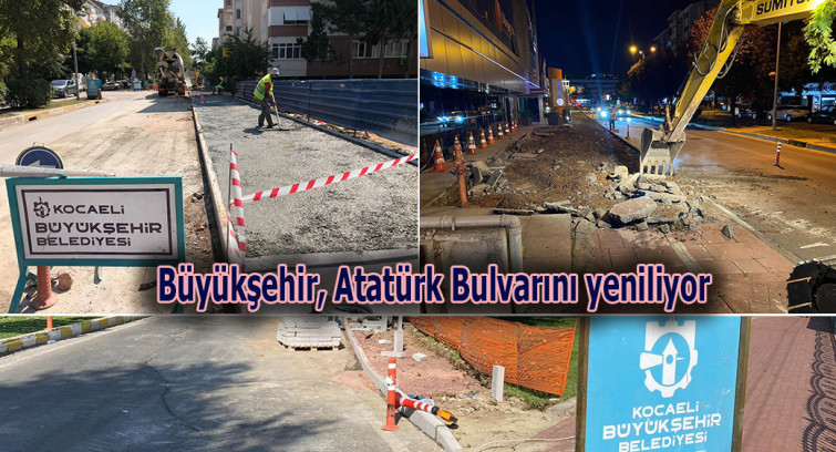 Büyükşehir, Atatürk Bulvarını yeniliyor